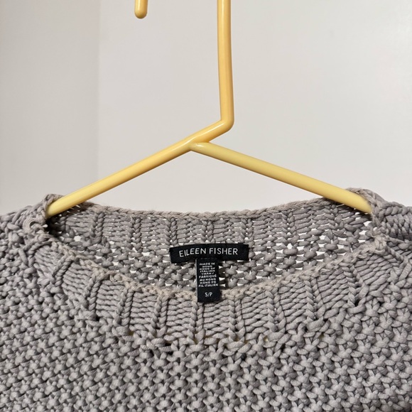 Eileen Fisher Organic Cotton Cord Crew Neck Box Top Knit Sweater - Picture 7 of 7
